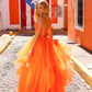 Nox Anabel H1351 Long A-Line Tiered Layered Ruffled Tulle Ballgown