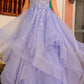 Nox Anabel H1351 Long A-Line Tiered Layered Ruffled Tulle Ballgown