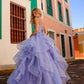 Nox Anabel H1351 Long A-Line Tiered Layered Ruffled Tulle Ballgown