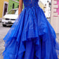 Nox Anabel H1351 Long A-Line Tiered Layered Ruffled Tulle Ballgown