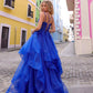 Nox Anabel H1351 Long A-Line Tiered Layered Ruffled Tulle Ballgown