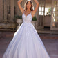 Nox Anabel H1357 Plunging Illusion Neckline Corset A-Line Ballgown