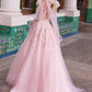 Nox Anabel H1680 Draped Tie-Up Straps Applique Tulle Dress