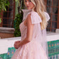 Nox Anabel H1680 Draped Tie-Up Straps Applique Tulle Dress