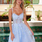 Nox Anabel H1682 A-Line Sweetheart Neckline Dress with Floral Applique