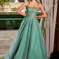 Nox Anabel H1682 A-Line Sweetheart Neckline Dress with Floral Applique