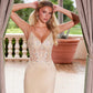 Nox Anabel H1683 Satin Strappy Back V-neck Long Dress