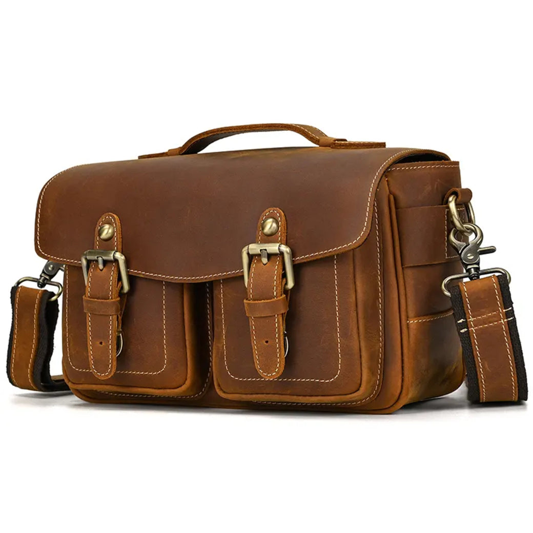 The Faust Leather Camera Bag | Crossbody Vintage Camera Messenger Bag-2