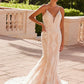 Nox Anabel H494 Spaghetti Strap V-Neckline Long Lace Wedding Gown