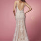 Nox Anabel H494 Spaghetti Strap V-Neckline Long Lace Wedding Gown