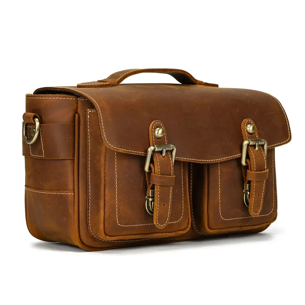 The Faust Leather Camera Bag | Crossbody Vintage Camera Messenger Bag-5