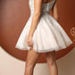 Nox Anabel H774 One Shoulder Embroidered Bodice Short A-Line Dress