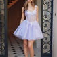 Nox Anabel H846 Short Glitter Sequin Applique A-Line Dress