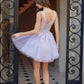 Nox Anabel H846 Short Glitter Sequin Applique A-Line Dress