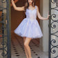 Nox Anabel H846 Short Glitter Sequin Applique A-Line Dress