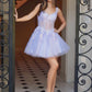 Nox Anabel H846 Short Glitter Sequin Applique A-Line Dress