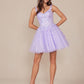 Nox Anabel H846 Short Glitter Sequin Applique A-Line Dress