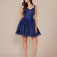 Nox Anabel H846 Short Glitter Sequin Applique A-Line Dress