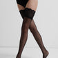 Conte Happy polka dot women's stockings with black silicone lace top, sheer leg design