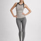 Trophy Yoga Heather Pocket Leggings in gray, made in USA, shown from front view