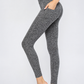 Trophy Yoga heather pocket leggings made in USA, featuring a comfortable high-waisted fit and side pockets
