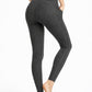 Trophy Yoga Heather Pocket Leggings made in USA, gray athletic leggings with side pockets