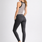 Trophy Yoga Heather Pocket Leggings, made in USA, shown in a heathered finish with side pockets