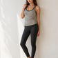 Trophy Yoga high waisted yoga leggings, made in USA, shown in charcoal gray fabric