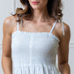 Organic Smocked Button Front Jumpsuit