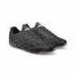Black Adidas x Bad Bunny F50 men's footwear with sleek design, shown from front, side, and top views.