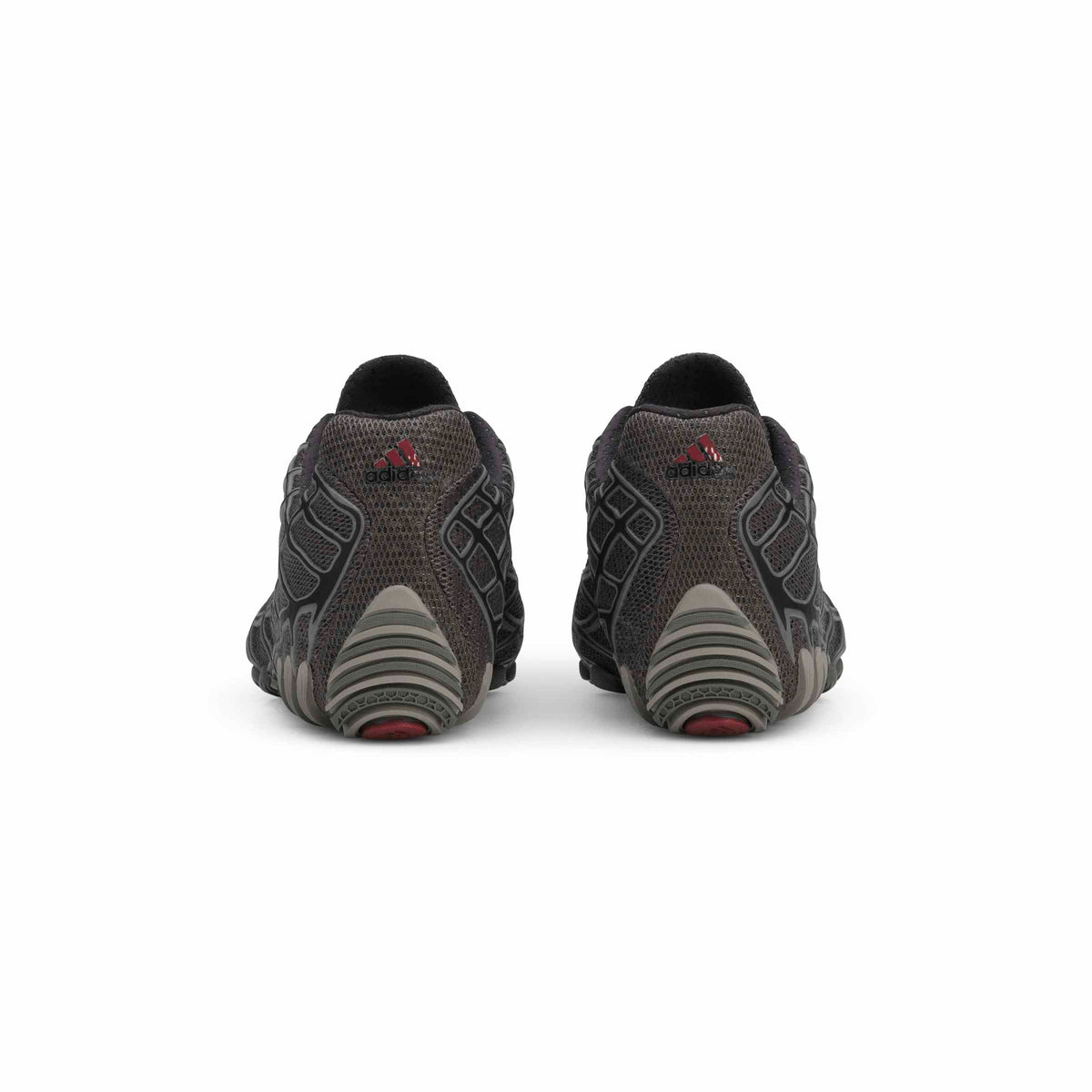 Black Adidas x Bad Bunny Men's F50 footwear, back, lateral, and top view showing sleek design and sporty style.