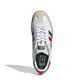 Adidas Men's Samba OG white sneakers with scarlet and dark green accents, top view