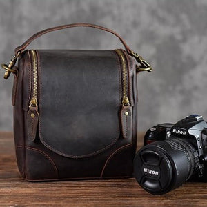The Calista | Small Leather Camera Bag - Leather Camera Lens Case-1