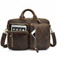 Dublin leather backpack briefcase 2-in-1 by Classy Leather Bags, brown convertible work bag with shoulder straps