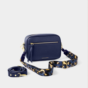 Blue Hallie crossbody bag by KADOU BOUTIQUE featuring a sleek design and adjustable strap, perfect for everyday use.