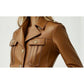 Harper Leather Brown Jacket for Women