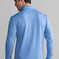Long Sleeve Button Down Polo in Herringbone // Blue