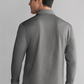 Long Sleeve Button Down Polo in Herringbone // Charcoal