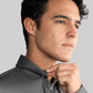 Long Sleeve Button Down Polo in Herringbone // Charcoal