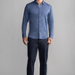 Long Sleeve Button Down Polo in Herringbone // Navy