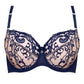 Samanta Hazel Navy Sheer Mesh 3-Part Full Cup Bra-2