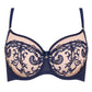 Samanta Hazel Navy Sheer Mesh Embroidered Underwire Bra