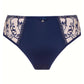 Samanta Hazel Navy Sheer Mesh Tulle Embroidered Brief Panty-2