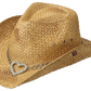 Peter Grimm Heart Attack straw cowboy hat in natural woven straw with a classic Western shape