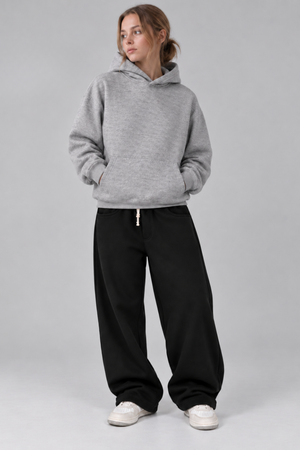 Drop Shoulder Hoodie Heather Grey