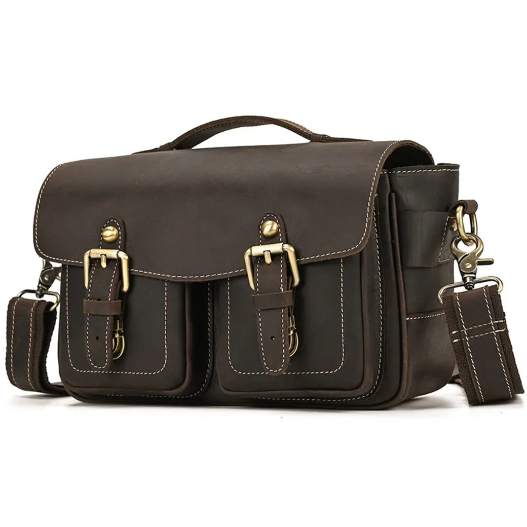 The Faust Leather Camera Bag | Crossbody Vintage Camera Messenger Bag-1