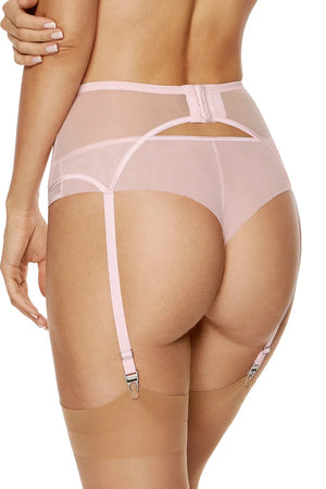High Waist Mesh Garter Belt Gorteks Coco Pink-1