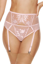 Gorteks Coco Pink High Waist Mesh Garter Belt-0