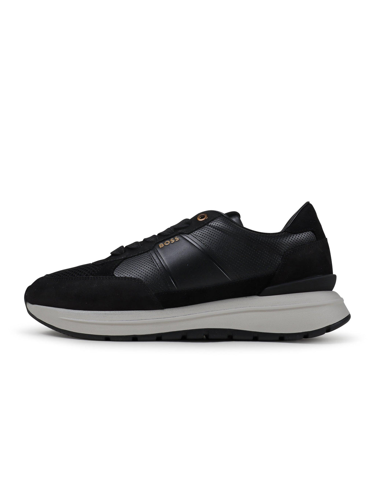 Hugo Boss men's Jace Runn shoes in black, stylish athletic footwear with sleek design and breathable fabric for active wear.