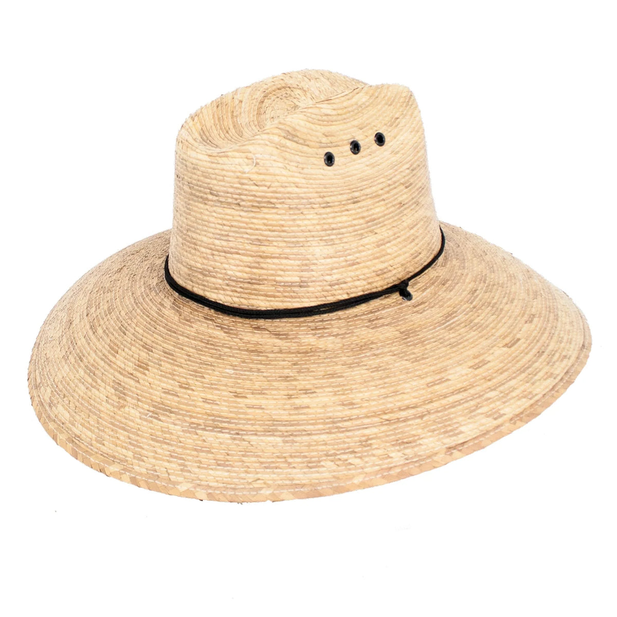 Peter Grimm Huron straw lifeguard hat with wide brim and chin cord